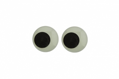 Глазки для игрушек, круглые, с ресничками, 10 мм/упак.50+/-2 шт, цв. -черно-белые - купить в Находке. Цена: 21.24 руб.