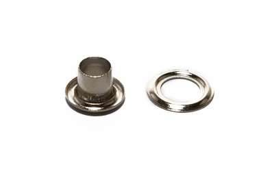 Люверсы металлические "ОмТекс", блочка/кольцо, (3 мм) - цв.никель - купить в Находке. Цена: 0.18 руб.