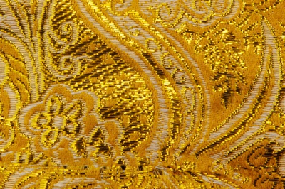 Ткань костюмная жаккард №12, 140 гр/м2, шир.150см, цвет жёлтый - купить в Находке. Цена 383.29 руб.