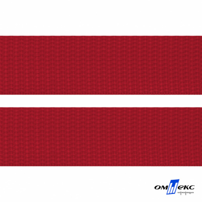 Красный- цв.171 -Текстильная лента-стропа 550 гр/м2 ,100% пэ шир.20 мм (боб.50+/-1 м) - купить в Находке. Цена: 318.85 руб.