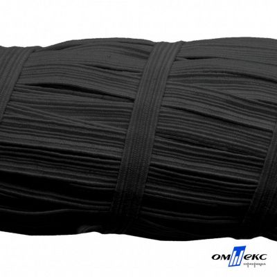 Резиновые нити с текстильным покрытием, шир. 6 мм (55 м/уп), цв.-черный - купить в Находке. Цена: 210.75 руб.