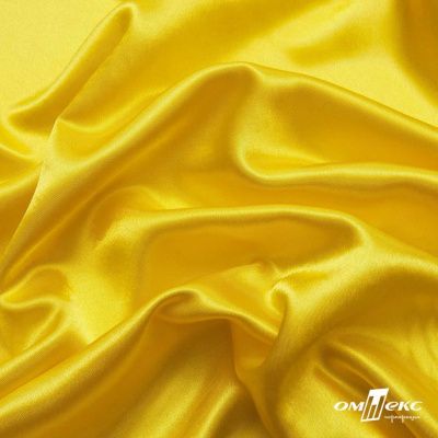 Поли креп-сатин 12-0643, 125 (+/-5) гр/м2, шир.150см, цвет жёлтый - купить в Находке. Цена 155.57 руб.