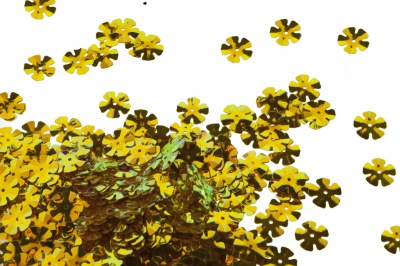 Пайетки "ОмТекс" россыпью,DOUBLE SIDED GOLD,цветок 14 мм/упак.50 гр, цв. 0460-золото - купить в Находке. Цена: 80.93 руб.