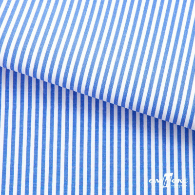 Ткань сорочечная Полоска Кенди, 115 г/м2, 58% пэ,42% хл, шир.150 см, цв.3-синий, (арт.110) - купить в Находке. Цена 306.69 руб.