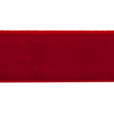 Лента бархатная нейлон, шир.25 мм, (упак. 45,7м), цв.45-красный - купить в Находке. Цена: 981.09 руб.