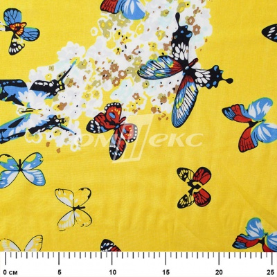 Плательная ткань "Софи" 7.2, 75 гр/м2, шир.150 см, принт бабочки - купить в Находке. Цена 241.49 руб.