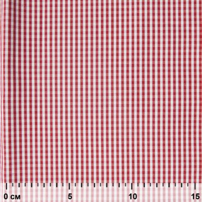 Ткань сорочечная Клетка Виши, 115 г/м2, 58% пэ,42% хл, шир.150 см, цв.5-красный, (арт.111) - купить в Находке. Цена 306.69 руб.