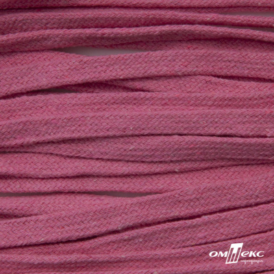 Шнур плетеный d-8 мм плоский, 70% хлопок 30% полиэстер, уп.85+/-1 м, цв.1029-розовый - купить в Находке. Цена: 735 руб.