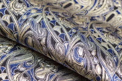 Ткань костюмная жаккард, 135 гр/м2, шир.150см, цвет синий№18 - купить в Находке. Цена 441.95 руб.