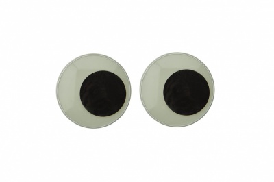 Глазки для игрушек, круглые, с бегающими зрачками, 24 мм/упак.50+/-2 шт, цв. -черно-белые - купить в Находке. Цена: 60.32 руб.