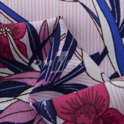 Плательная ткань "Фламенко" 18.1, 80 гр/м2, шир.150 см, принт растительный - купить в Находке. Цена 239.03 руб.