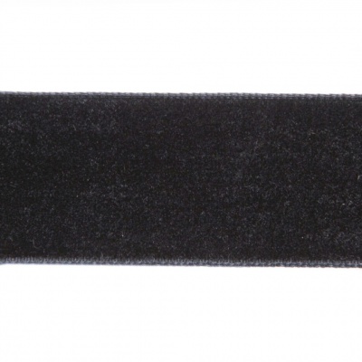 Лента бархатная нейлон, шир.25 мм, (упак. 45,7м), цв.03-черный - купить в Находке. Цена: 800.84 руб.