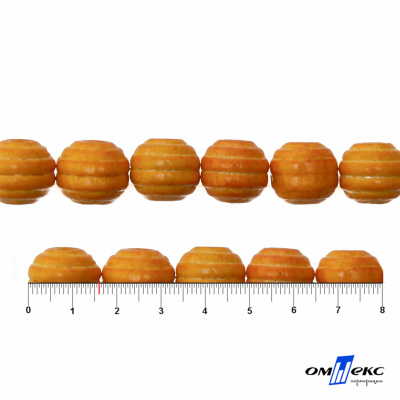 0309-Бусины деревянные "ОмТекс", 16 мм, упак.50+/-3шт, цв.003-оранжевый - купить в Находке. Цена: 62.22 руб.