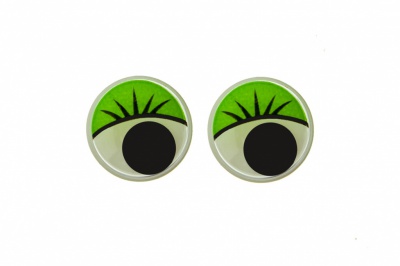 Глазки для игрушек, круглые, с бегающими зрачками, 12 мм/упак.50+/-2 шт, цв. -зеленый - купить в Находке. Цена: 95.04 руб.