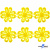 Кружево гипюр "Ромашка" 0575-1169, шир. 25 мм/уп.13,7 м, цвет 8208-жёлтый - купить в Находке. Цена: 289.76 руб.