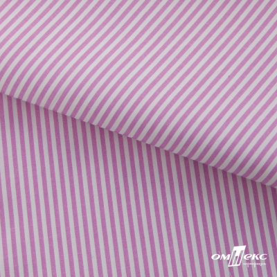 Ткань сорочечная Полоска Кенди, 115 г/м2, 58% пэ,42% хл, шир.150 см, цв.1-розовый, (арт.110) - купить в Находке. Цена 309.82 руб.