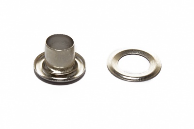 Люверсы металлические "ОмТекс", блочка/кольцо, (4 мм) - цв.никель - купить в Находке. Цена: 0.24 руб.
