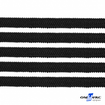 Лента эластичная вязанная (резинка) 4 мм (200+/-1 м) 400 гр/м2 черная бобина "ОМТЕКС" - купить в Находке. Цена: 1.78 руб.