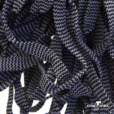 Шнурки #107-07, плоские 130 см, двухцветные цв.серый/чёрный - купить в Находке. Цена: 23.03 руб.