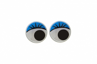 Глазки для игрушек, круглые, с бегающими зрачками, 8 мм/упак.50+/-2 шт, цв. -синий - купить в Находке. Цена: 59.05 руб.
