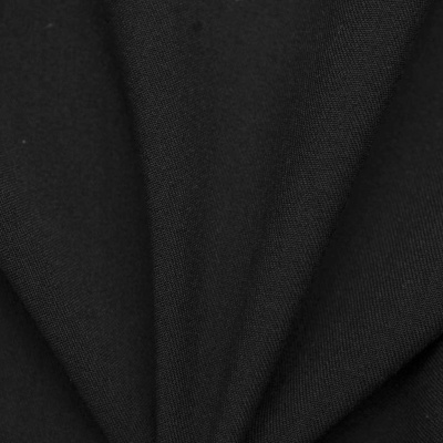 Костюмная ткань с вискозой "Рошель", 250 гр/м2, шир.150см, цвет чёрный - купить в Находке. Цена 438.12 руб.