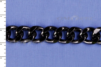 Цепь металл декоративная №9 (13,5*16,5) черная (10+/-1 м)  - купить в Находке. Цена: 808.92 руб.