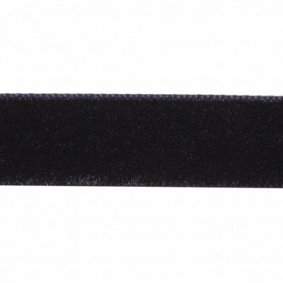 Лента бархатная нейлон, шир.12 мм, (упак. 45,7м), цв.03-черный - купить в Находке. Цена: 448.27 руб.