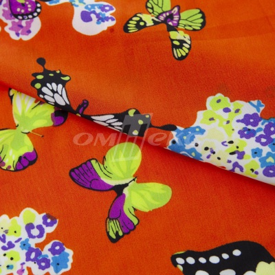 Плательная ткань "Софи" 7.1, 75 гр/м2, шир.150 см, принт бабочки - купить в Находке. Цена 241.49 руб.